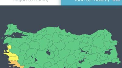 Meteoroloji Genel Müdürlüğü, yarın için şiddetli ve kuvvetli yağış beklenen