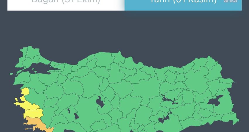 Meteoroloji’den İzmir, Muğla ve Aydın için şiddetli yağış uyarısı Meteoroloji Genel Müdürlüğü, yarın için şiddetli ve kuvvetli yağış beklenen