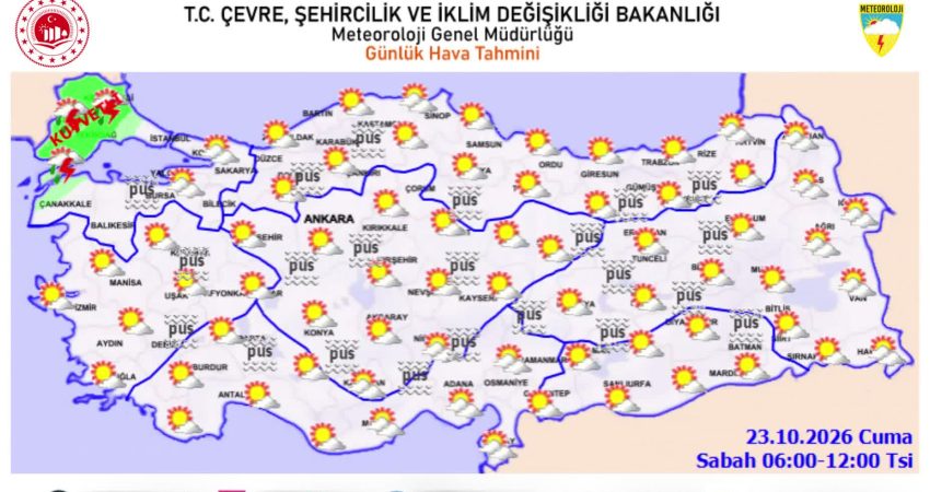Meteorolojiden Trakya ve Çanakkale için kuvvetli yağış uyarısı Meteoroloji Genel Müdürlüğü (MGM), Edirne, Kırklareli ve Tekirdağ çevreleri ile