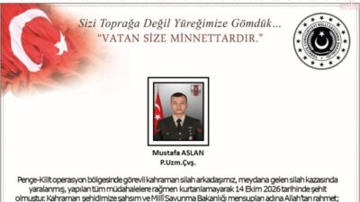Milli Savunma Bakanlığı (MSB), piyade uzman çavuş Mustafa Aslan'ın Pençe-Kilit