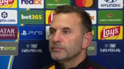 Galatasaray Teknik Direktörü Okan Buruk, UEFA Şampiyonlar Ligi’nde Lille deplasmanında