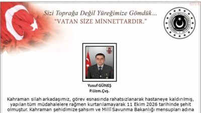 Milli Savunma Bakanlığı'ndan (MSB) yapılan açıklamada, görevi sırasında rahatsızlanan Kara