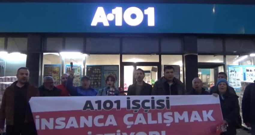 DİSK’e bağlı Sosyal İş Sendikası üyeleri, Bilecik’te A101 çalışanlarının su