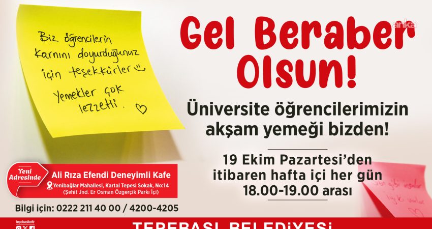 Tepebaşı Belediyesi’nin üniversite öğrencilerine yönelik akşam yemeği desteği "Gel Beraber