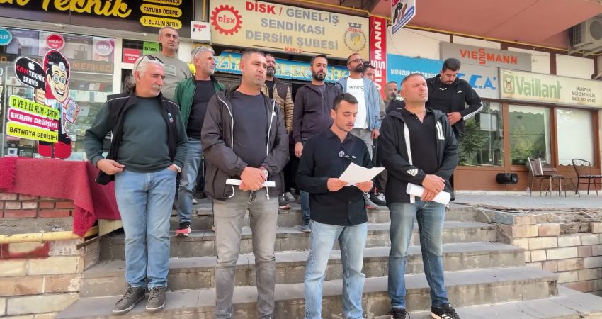 DİSK’e bağlı Genel-İş Sendikası'na üye Tunceli Belediyesi işçileri, sendikanın seçim