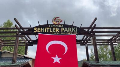 Tunceli'de, 15 Temmuz Şehitler Parkı’ndaki bazı işletmeleri sağanak nedeniyle su