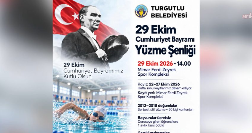 Turgutlu Belediyesi, 29 Ekim Cumhuriyet Bayramı dolayısıyla yüzme şenliği düzenleyecek.