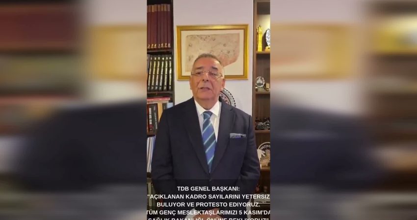 Türk Dişhekimleri Birliği’nden diş hekim kadrosuna tepki: “Bugün açılan kadroları yetersiz buluyor, bu sayıları protesto ediyoruz” Türk Dişhekimleri Birliği Başkanı Fatih Güler, Sağlık Bakanlığı tarafından açıklanan diş