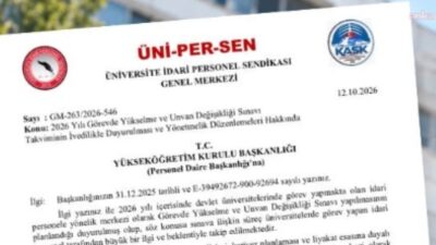 Üniversite İdari Personel Sendikası (ÜNİPERSEN), 2026 yılı içinde yapılması planlanan