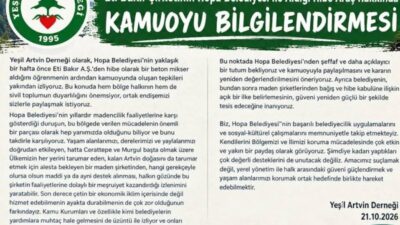 Yeşil Artvin Derneği, Eti Bakır'ın Hopa Belediyesi'ne beton mikseri hibe etmesine