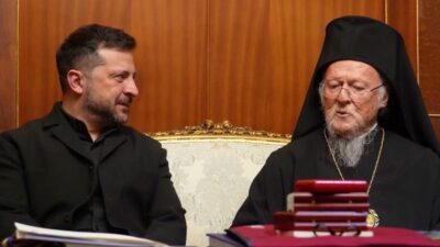 Ukrayna Devlet Başkanı Volodimir Zelenski, Fener Rum Patriği Bartholomeos ile